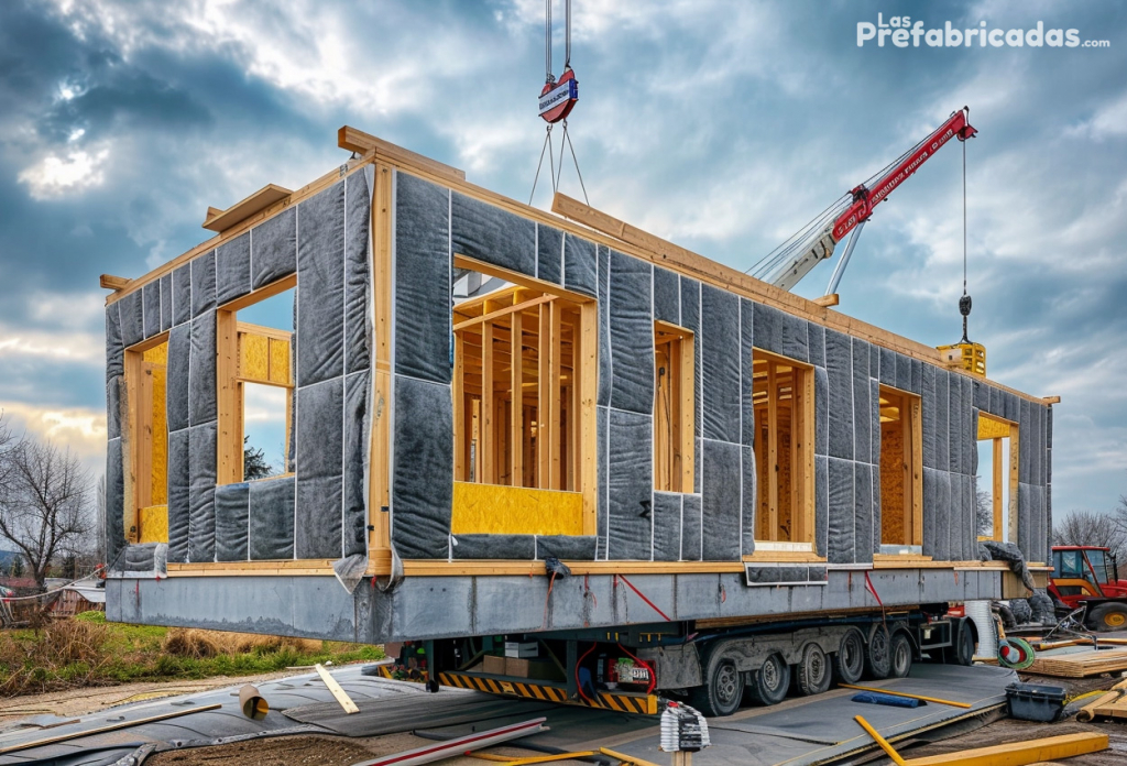 Estructura y aislamiento de casa prefabricada