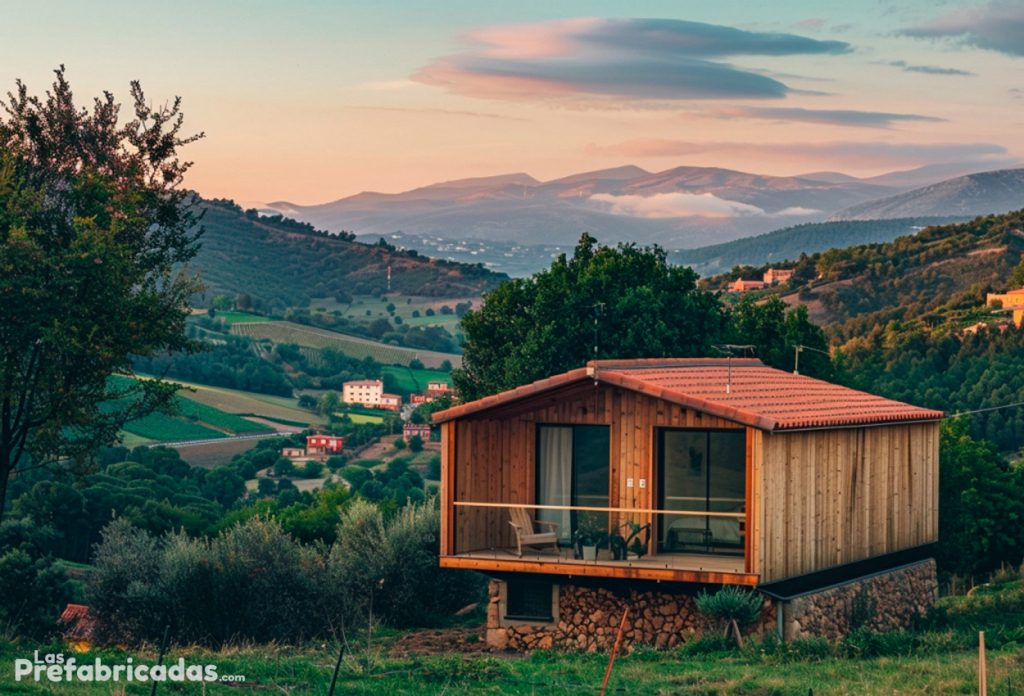 Cabaña con estilo moderno en medio de la montaña
