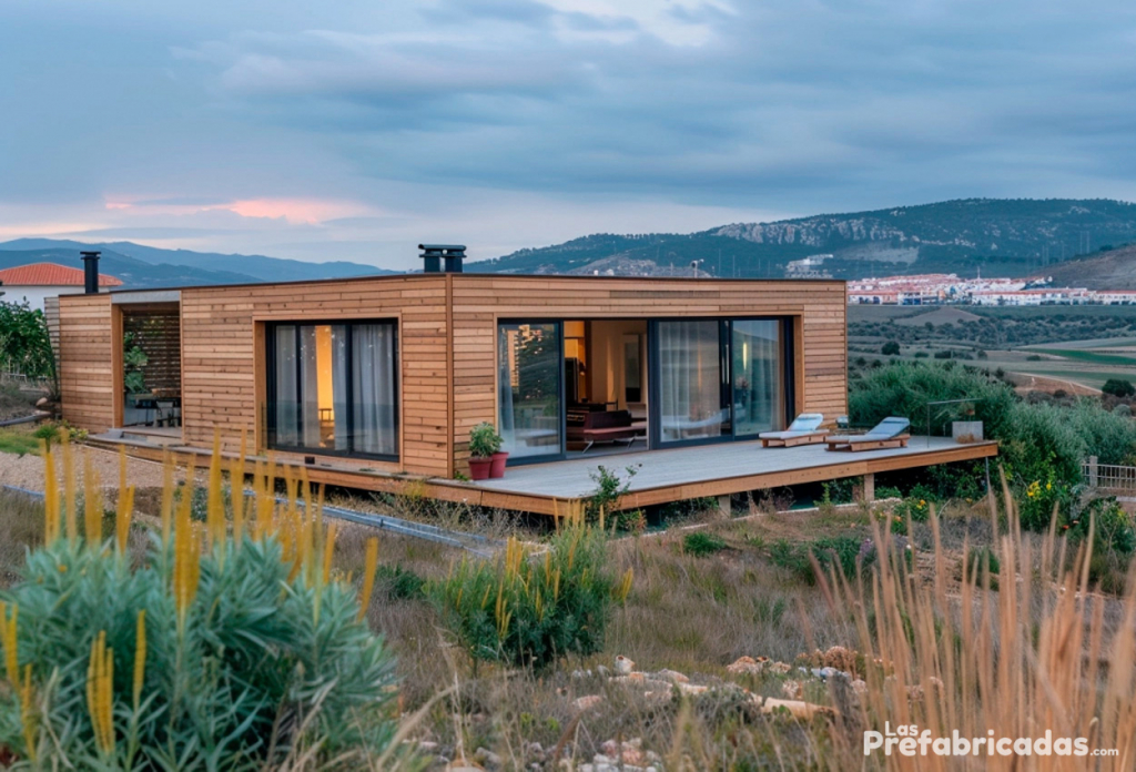 Exterior de Casa moderna prefabricada en madera