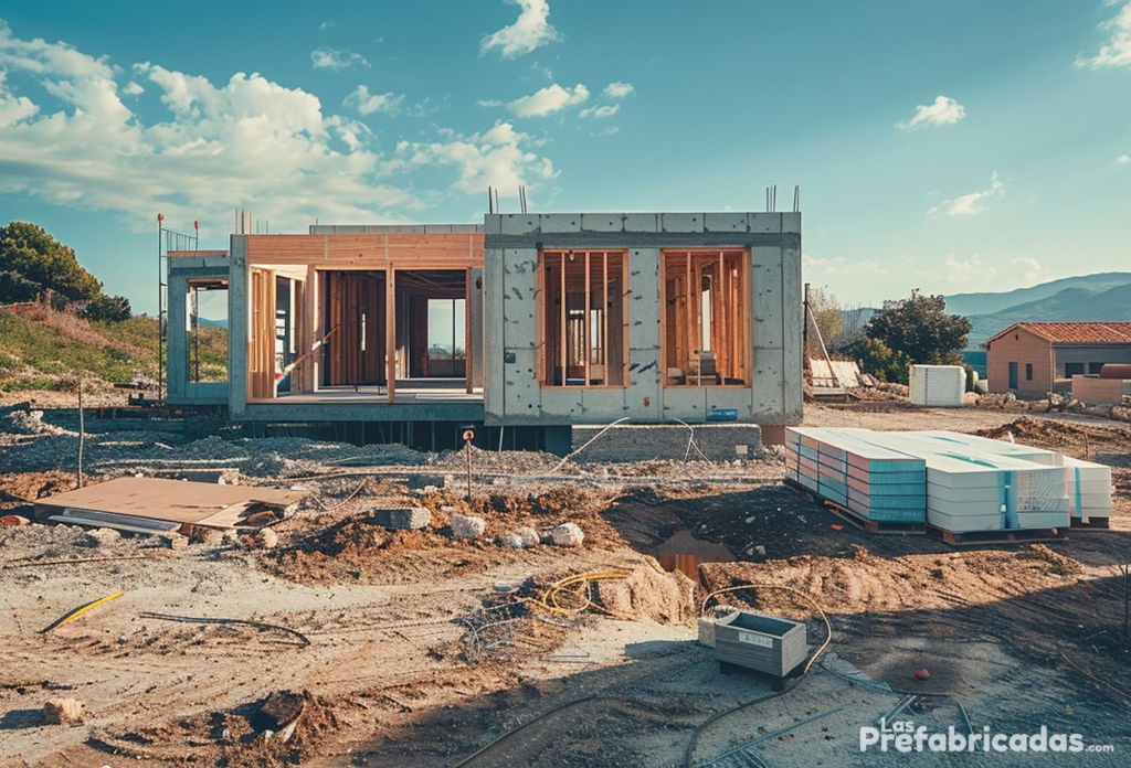 Construcción de una casa prefabricada tradicional