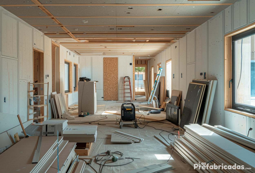 Interior y remates de Casa Modular