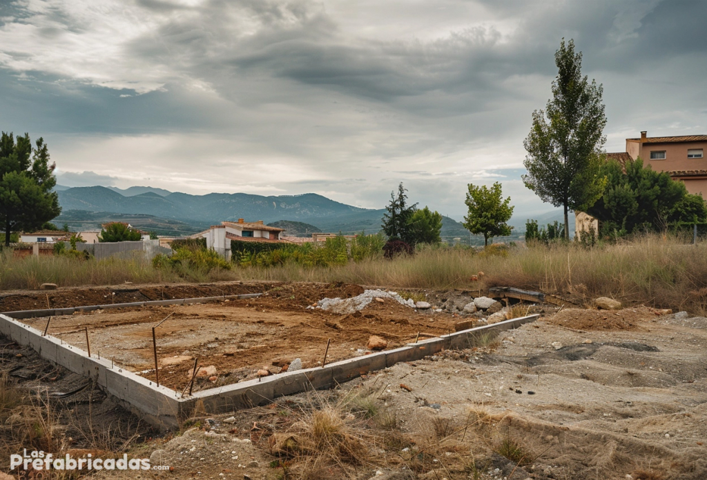 Parcela en suelo urbanizable con cimentación para casa prefabricada